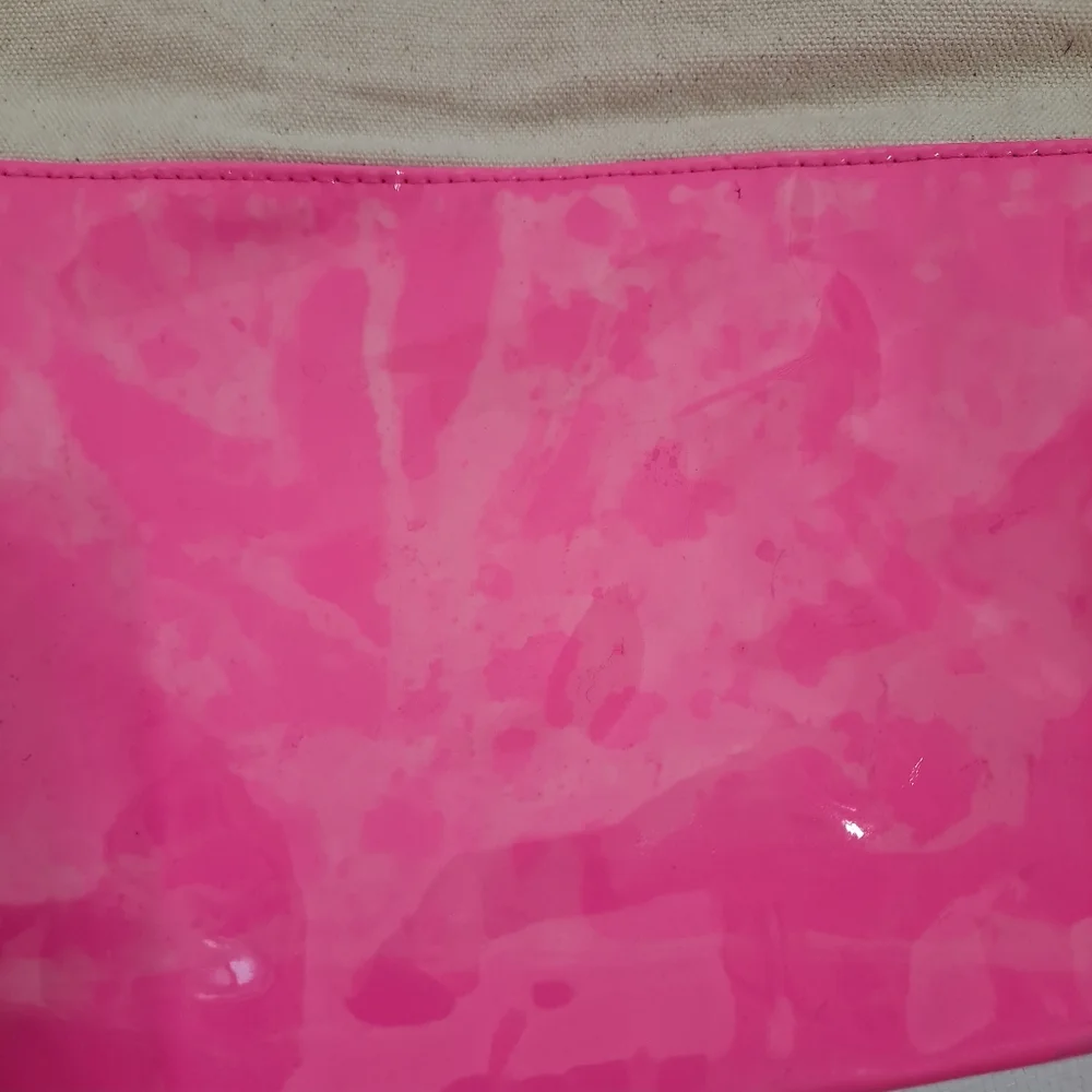 Victoria's Secret Large Pink Vinyl Canvas Tote